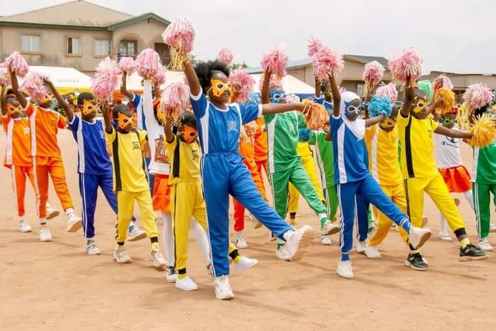 Students performing at Sports Day